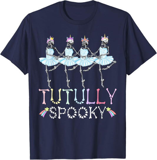 Tutully Spooky Halloween Skeleton Ballet Dance Ballerina T-Shirt - T-Shirt | Navy