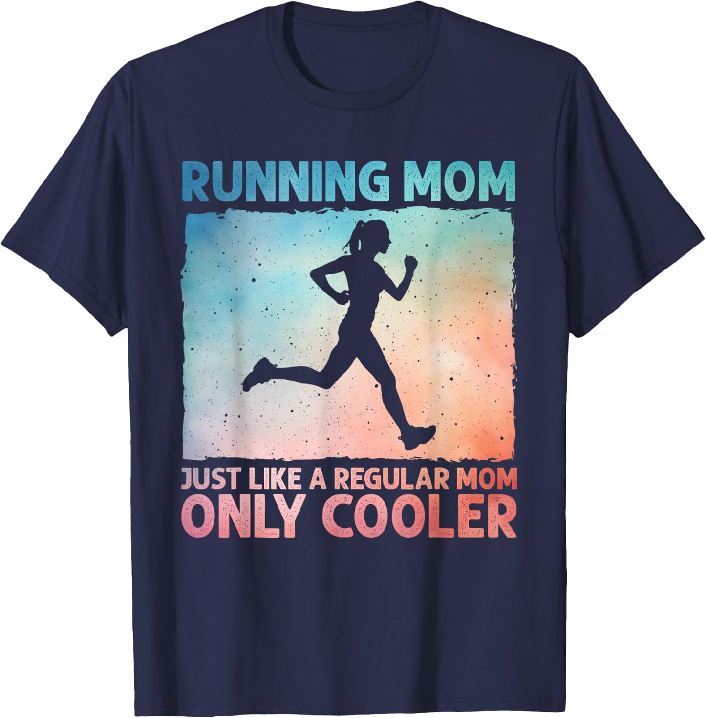 Funny Running Mom Marathoner Runner Coach Marathon T-Shirt - T-Shirt | Navy