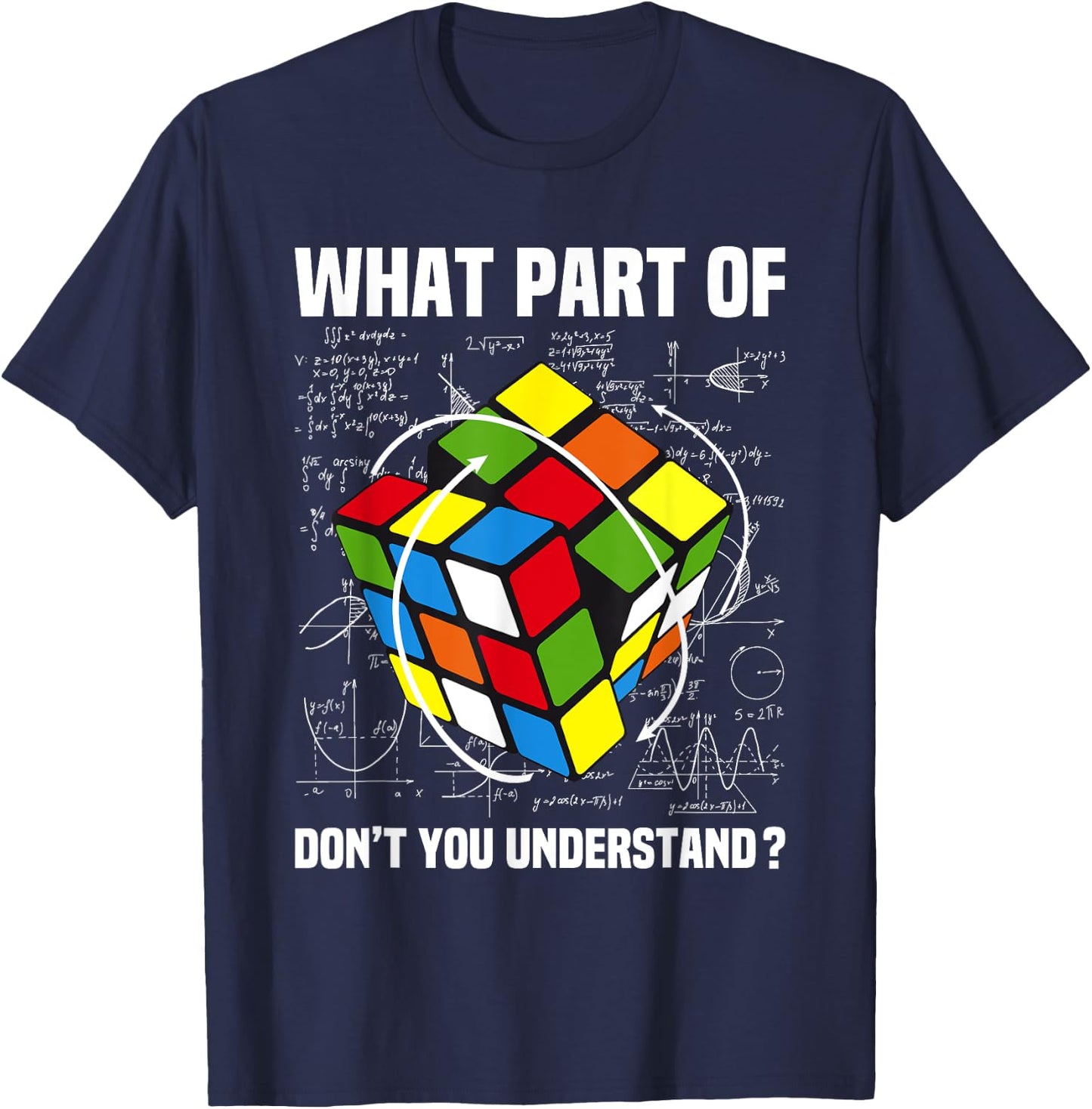 What Part Of Don't You Understand Puzzle Cube Math Teacher Women Girls Kids T-Shirt - T-Shirt | Navy