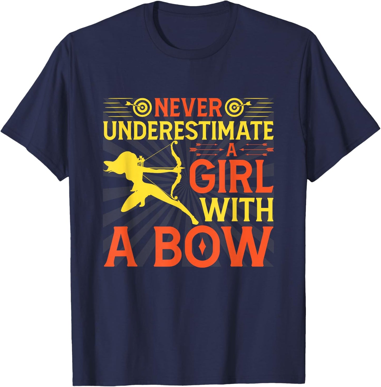 Funny Archery Design For Girls Women Bowhunter Archery Fans T-Shirt - T-Shirt | Navy