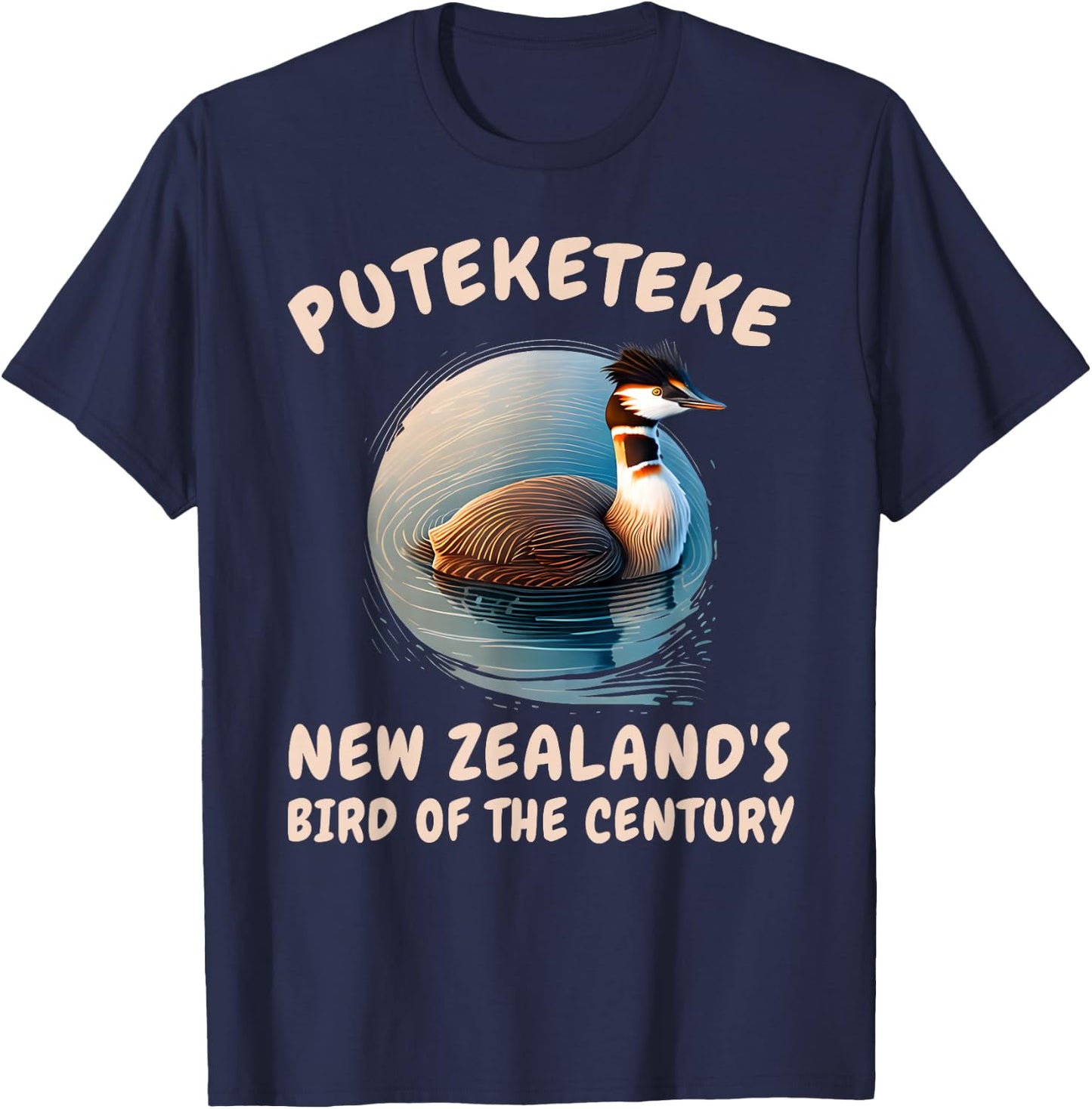 The Puteketeke New Zealand's Bird of the Century men & women T-Shirt - T-Shirt | Navy