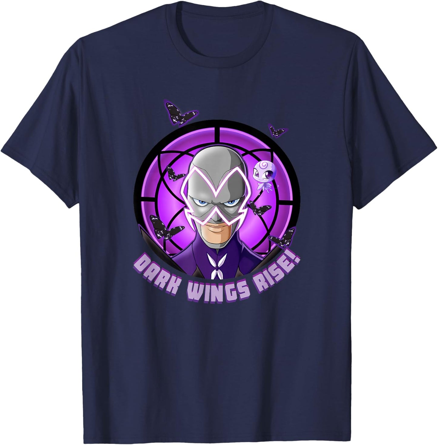 Miraculous Ladybug Hawk Moth Dark Wings Rise T-Shirt - T-Shirt | Navy