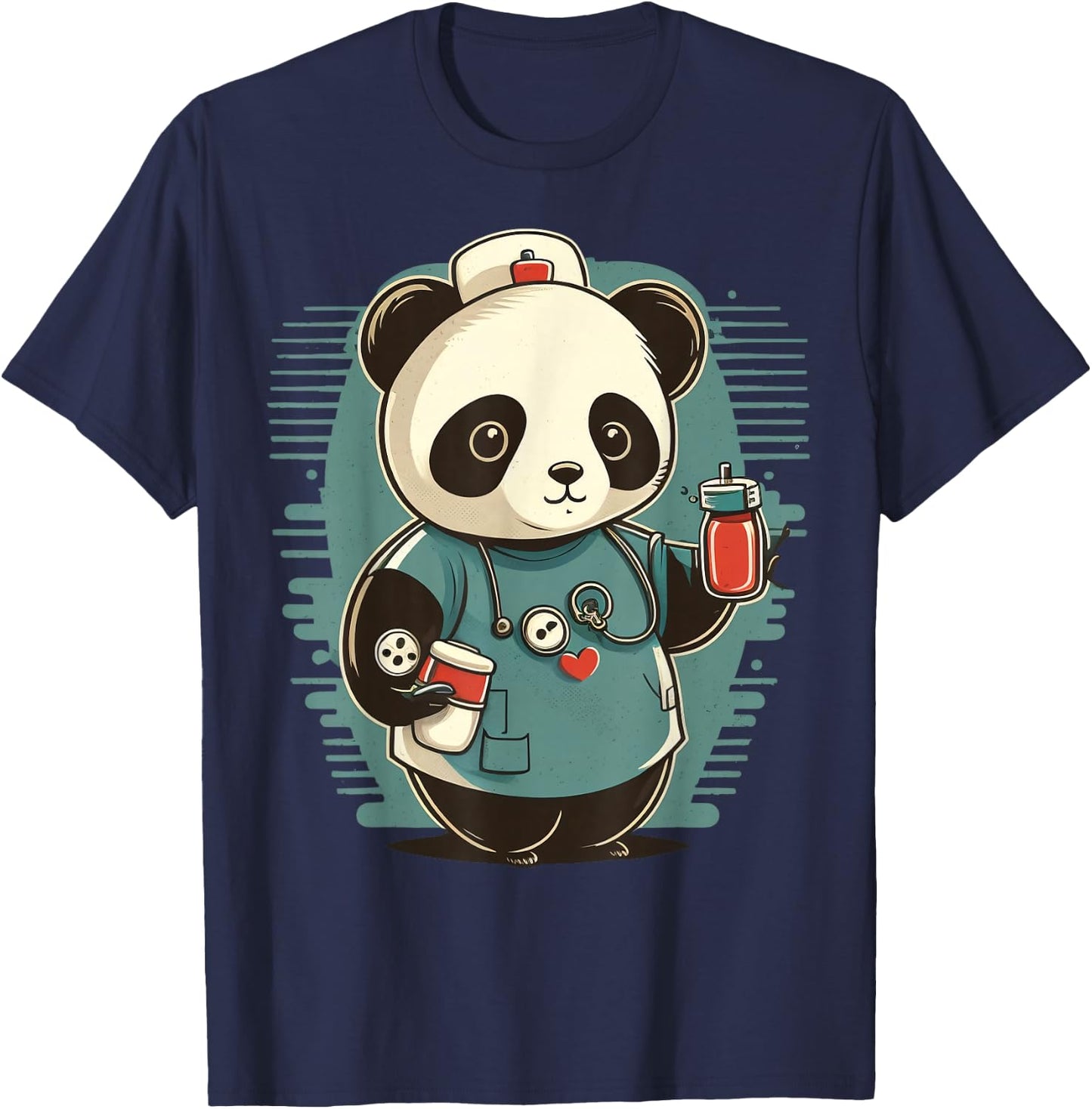 Medical Nursing Panda on Nurse Panda T-Shirt - T-Shirt | Navy