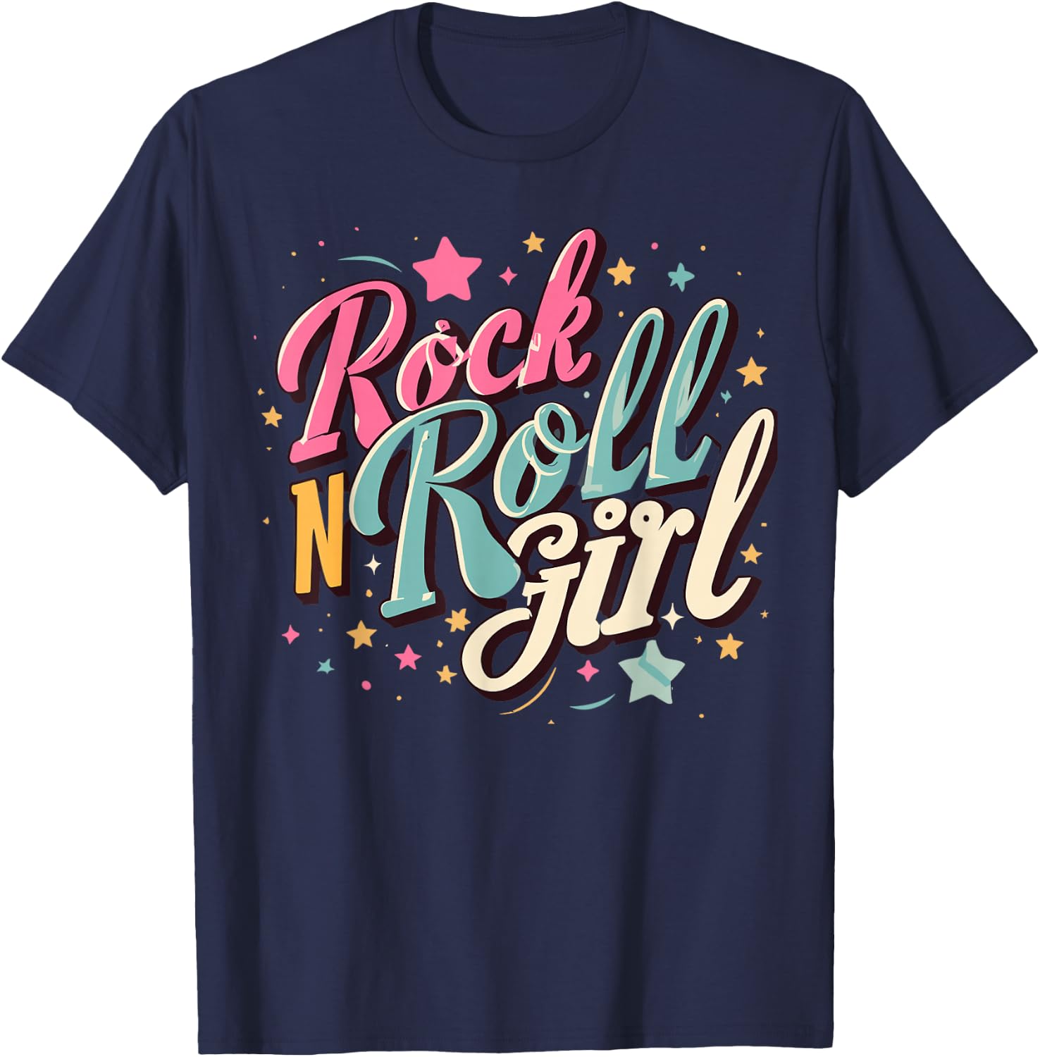 Rock N Roll Girl Purple Darla T-Shirt - T-Shirt | Navy