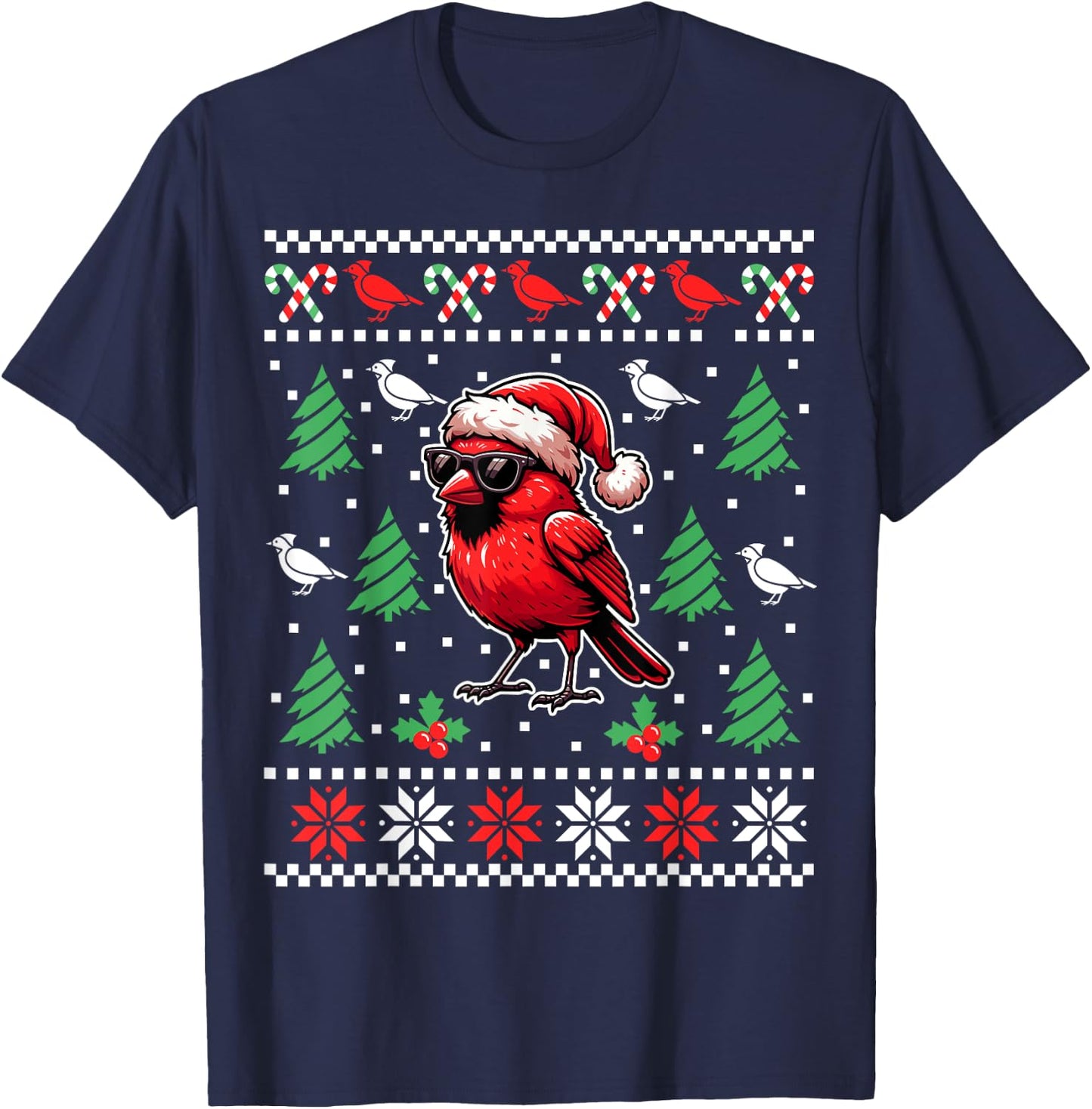 Funny Northern Cardinal Bird Red Cardinal Christmas Xmas T-Shirt - T-Shirt | Navy