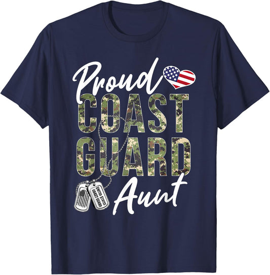Proud Coast Guard Aunt US Coast Guard Graduation Aunt T-Shirt - T-Shirt | Navy