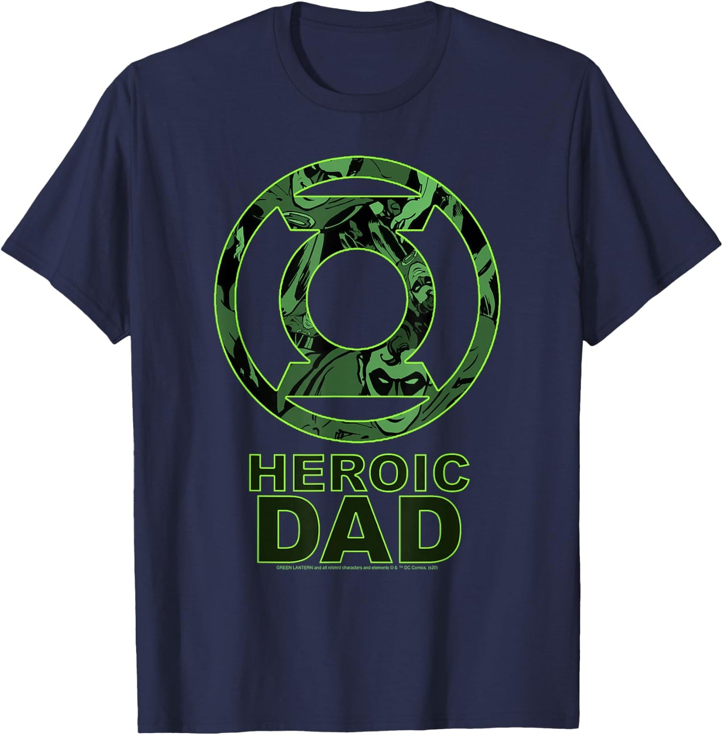 DC Comics Father's Day Green Lantern Heroic Dad T-Shirt - T-Shirt | Navy