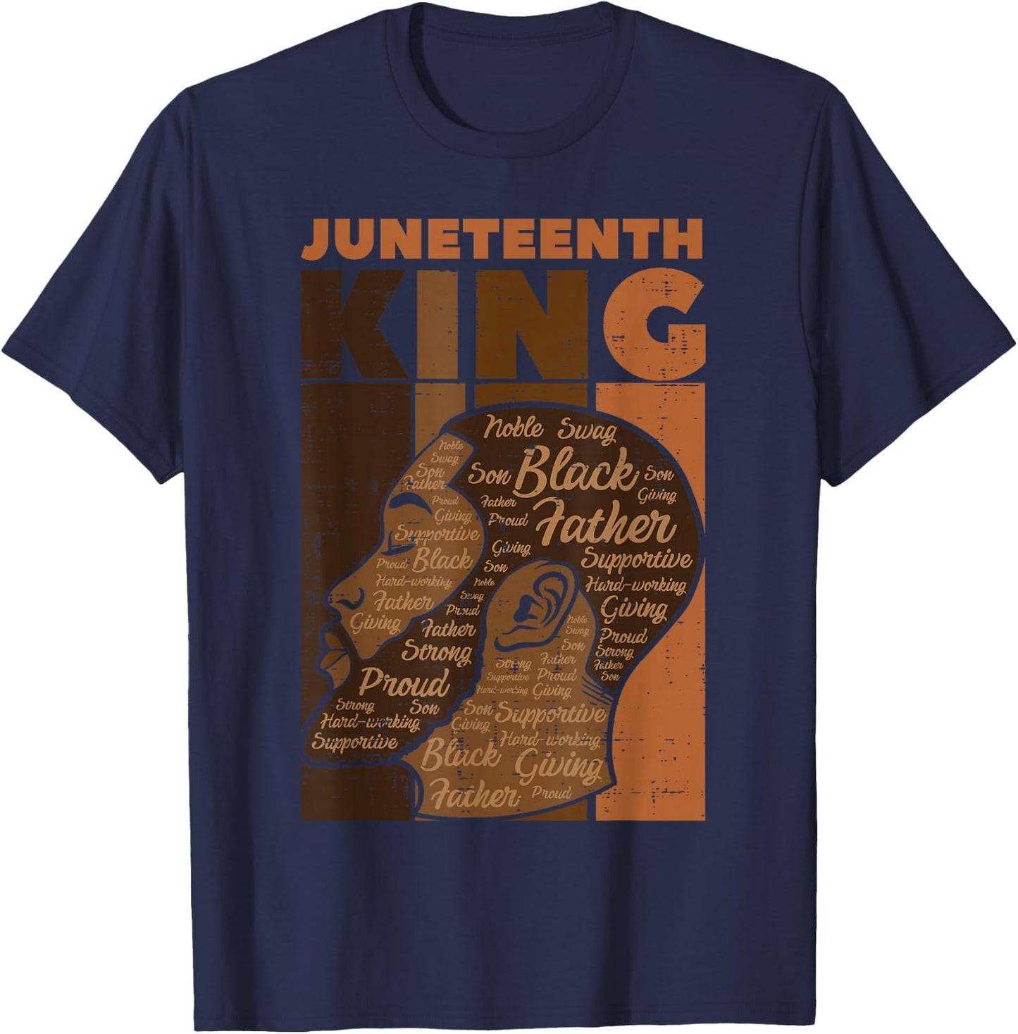 Juneteenth King Black Father Melanin African Dad Papa Men T-Shirt - T-Shirt | Navy