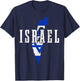 Israel Map Pride Jewish Jew Israelite Israeli Flag T-Shirt - T-Shirt | Navy