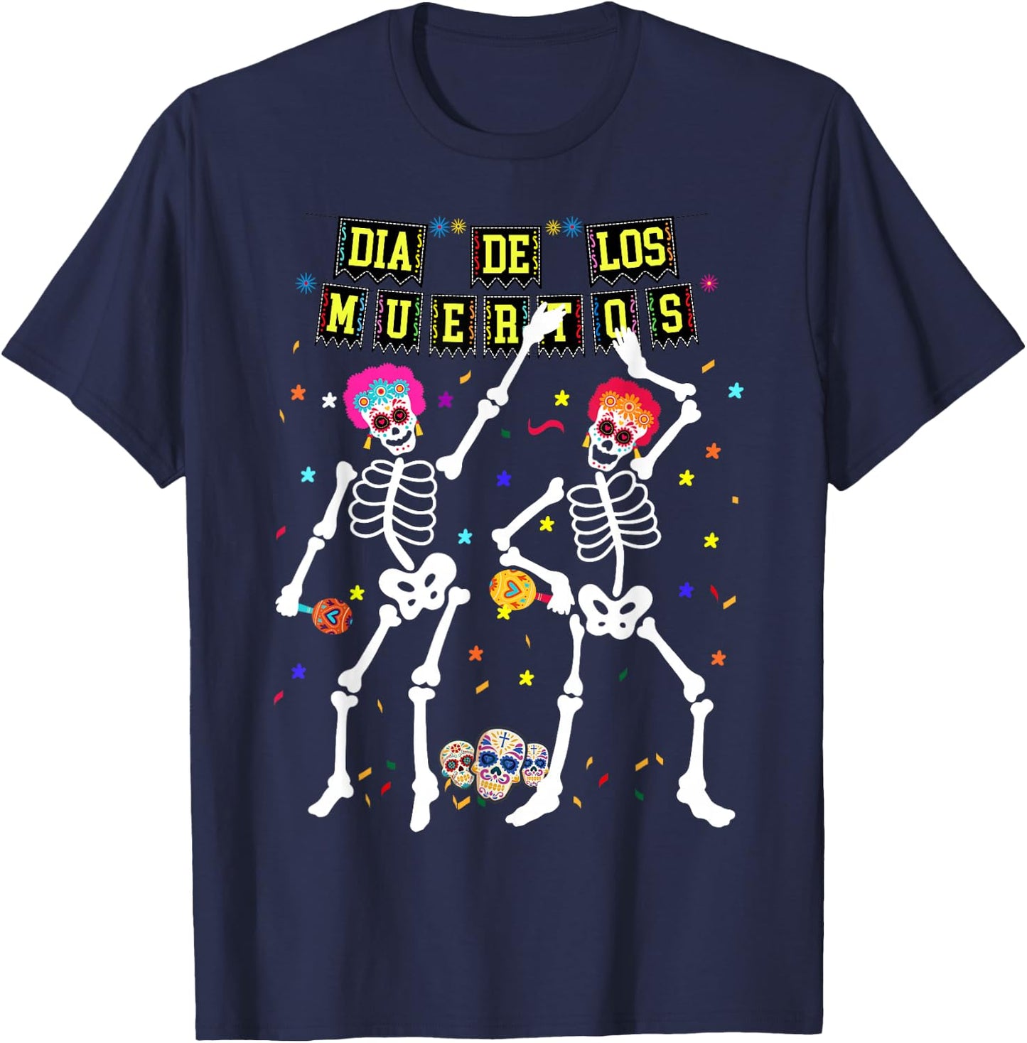 Dia De los Muertos Day of the Dead 2026 2027 Teens T-Shirt - T-Shirt | Navy