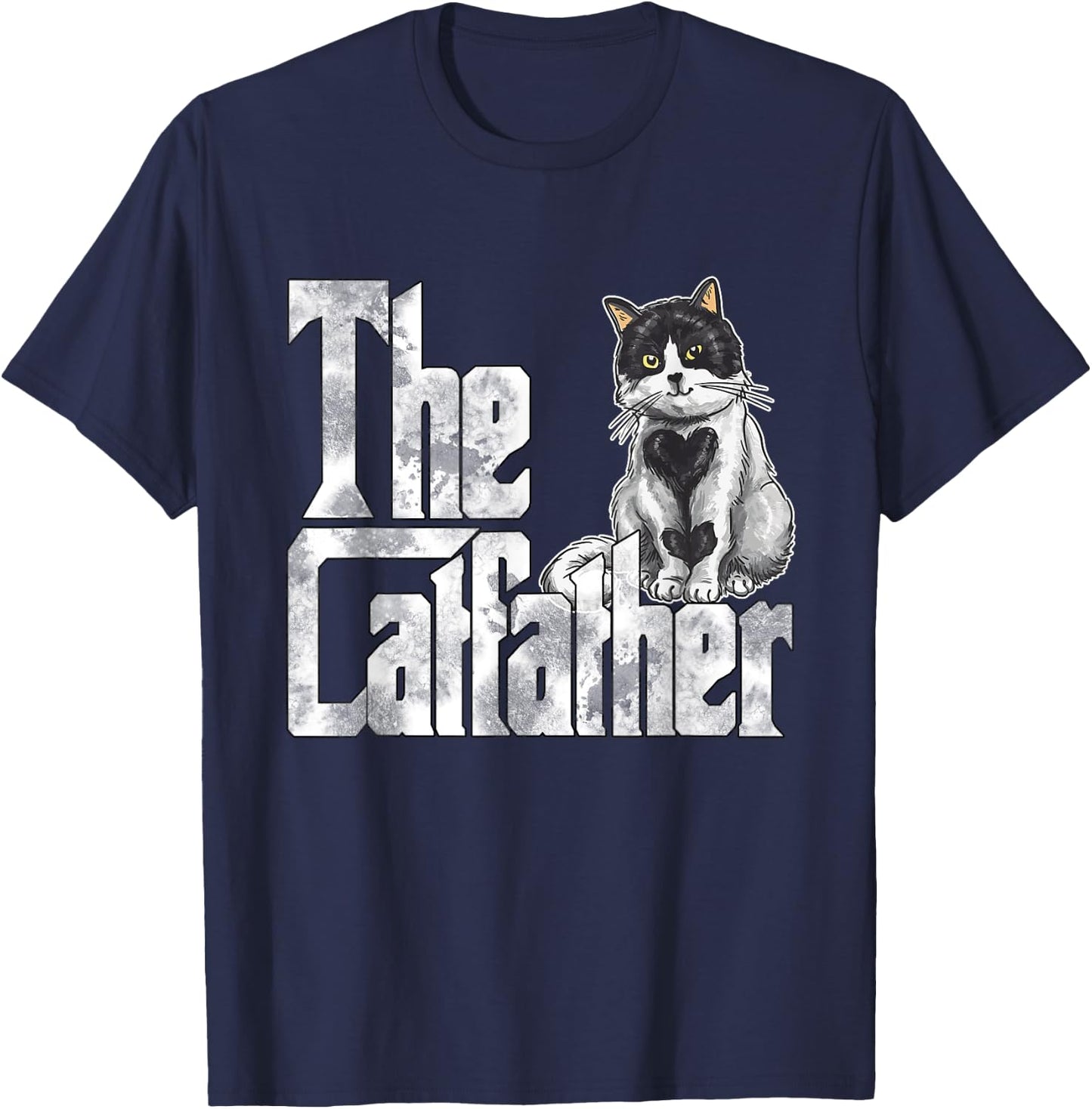 Cat Dad The Catfather Crazy Cat Father Kitty Daddy T-Shirt - T-Shirt | Navy