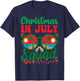 Christmas In July Squad Retro Sunglass Palm Tree Summer Xmas T-Shirt - T-Shirt | Navy