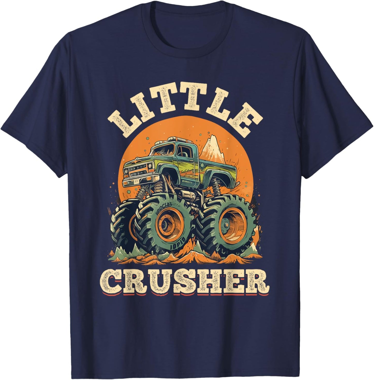Monster Truck Toddler - Little Crusher T-Shirt - T-Shirt | Navy