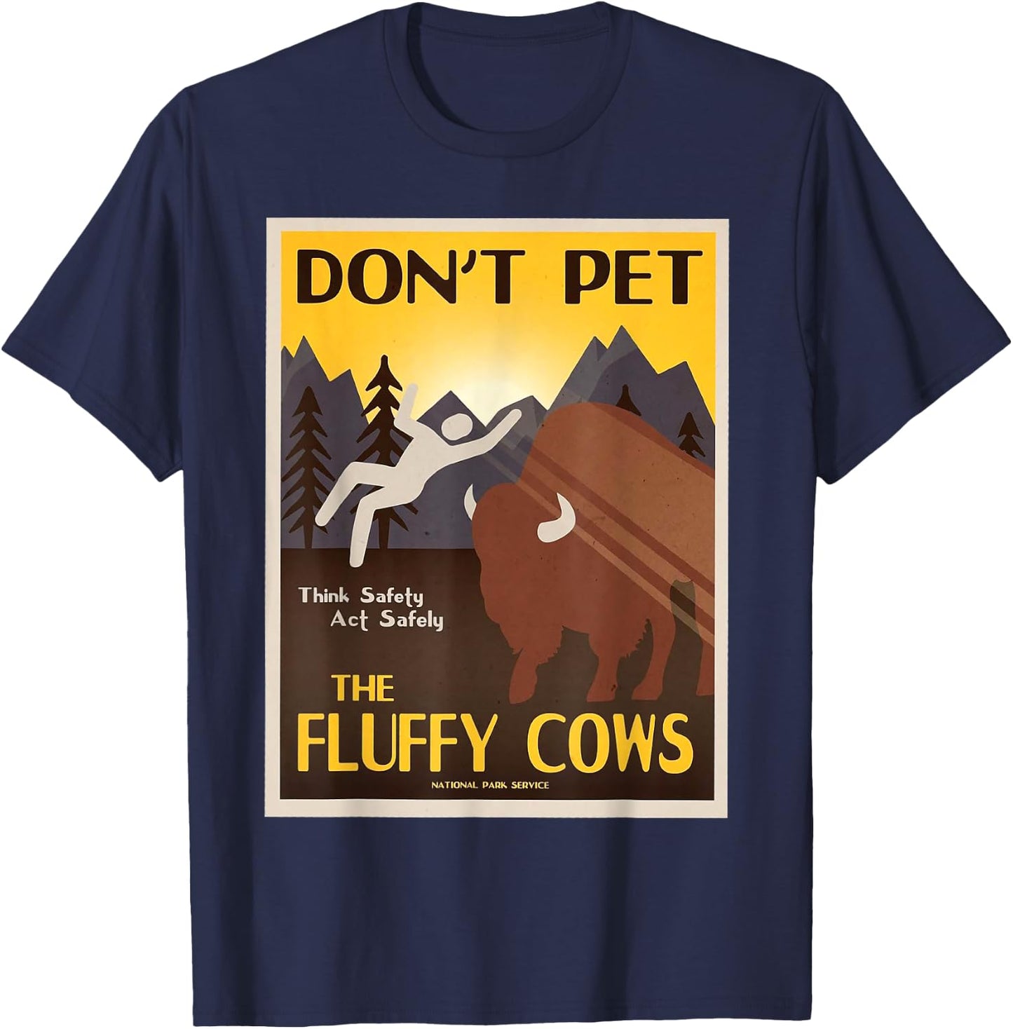 Don't Pet The Fluffy Cows T-Shirt - T-Shirt | Navy