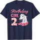 Horse Lovers 2nd Birthday Girl Cute 2 Year Old T-Shirt - T-Shirt | Navy