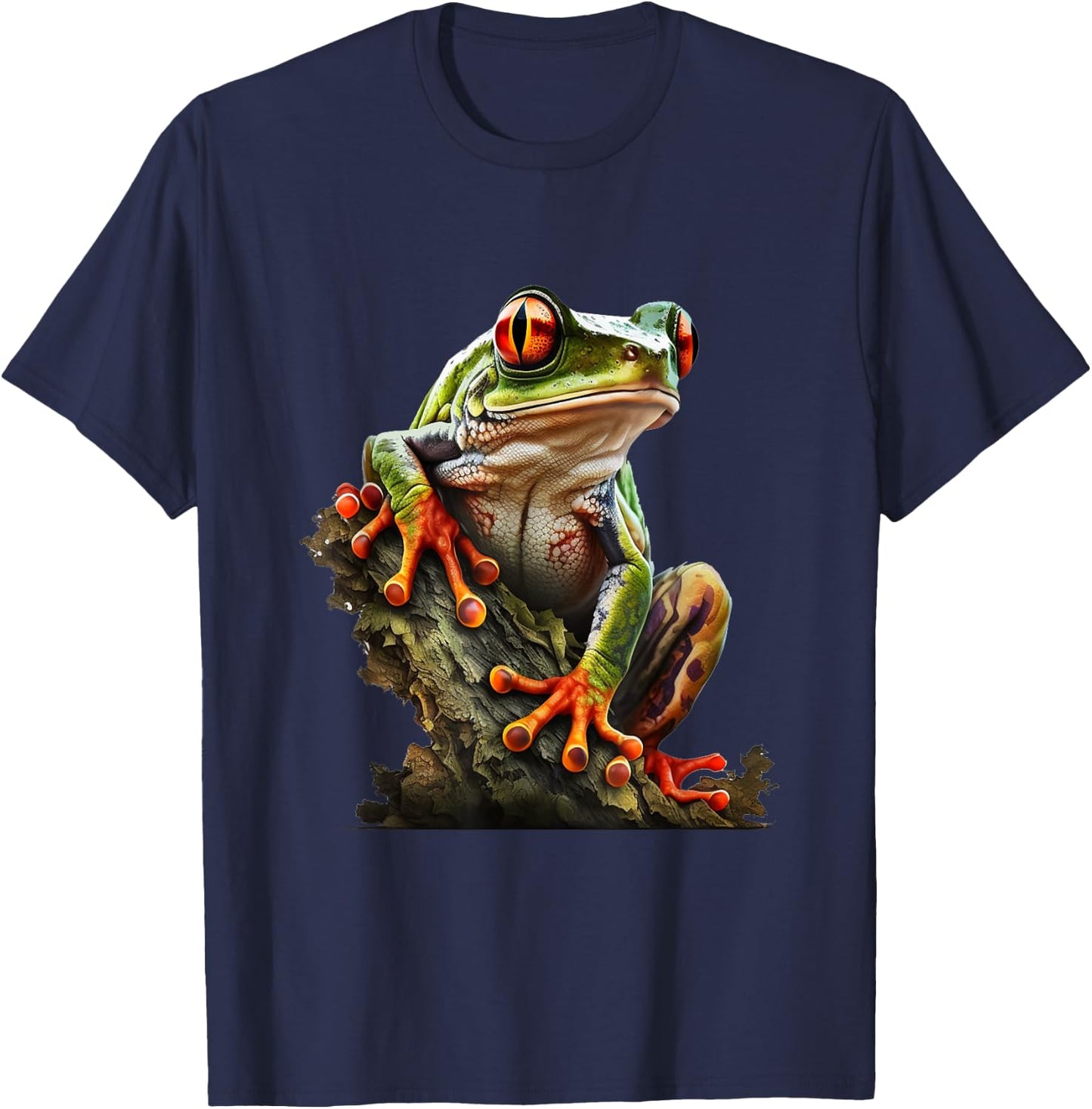 Tree Frog Red Eyed Tree Frog Rainforest Amphibian Frogs T-Shirt - T-Shirt | Navy