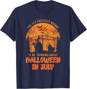 It's Normal To Be Thinking In Halloween In July T-Shirt - T-Shirt | Navy
