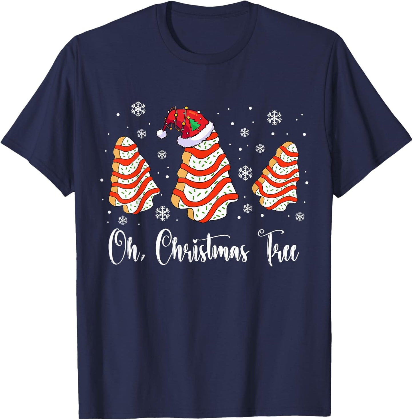Oh Christmas Tree Cakes Debbie Becky Jen Cake Lovers Xmas T-Shirt - T-Shirt | Navy