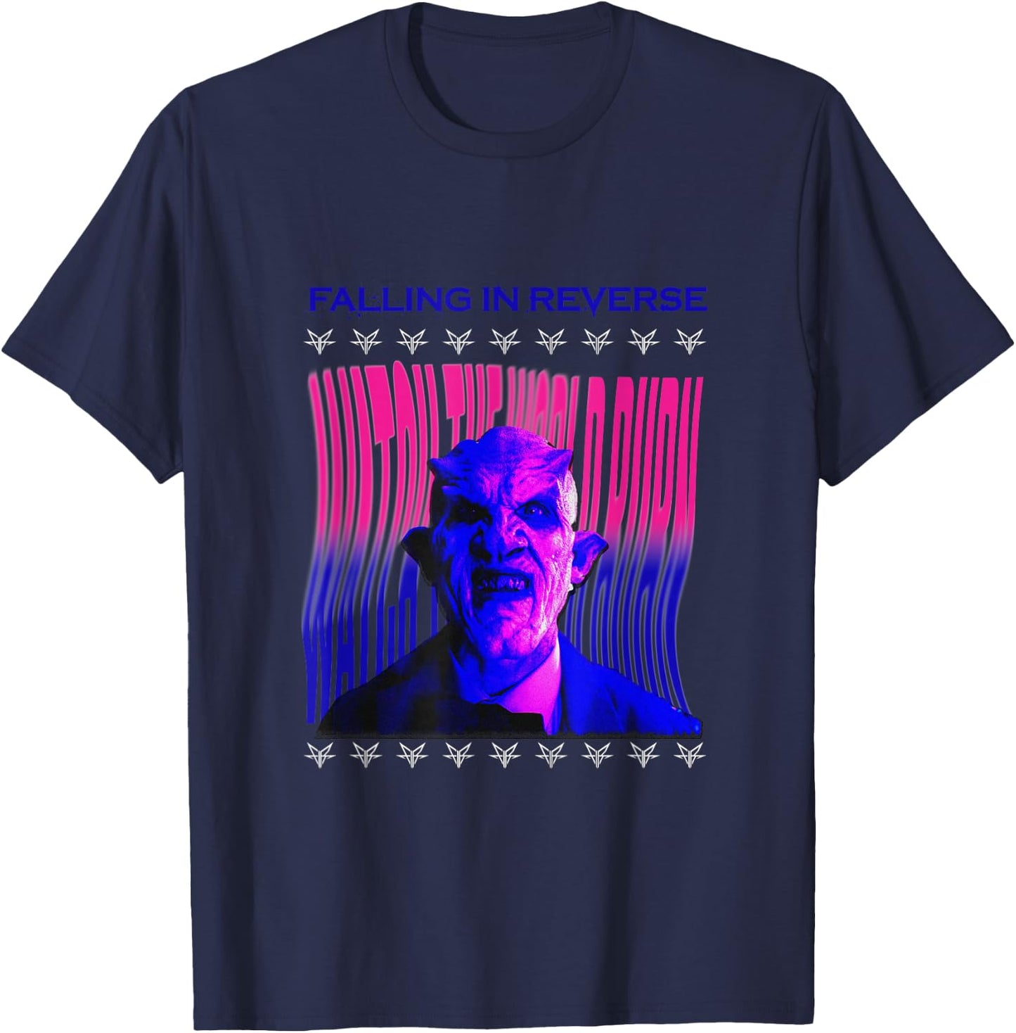 Falling In Reverse - Official Merchandise - Warp T-Shirt - T-Shirt | Navy