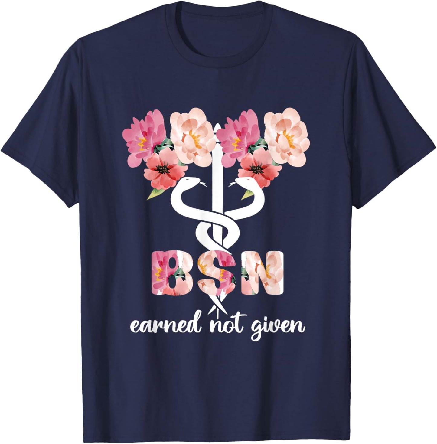 BSN Caduceus Bachelor Of Science In Nursing Student T-Shirt - T-Shirt | Navy