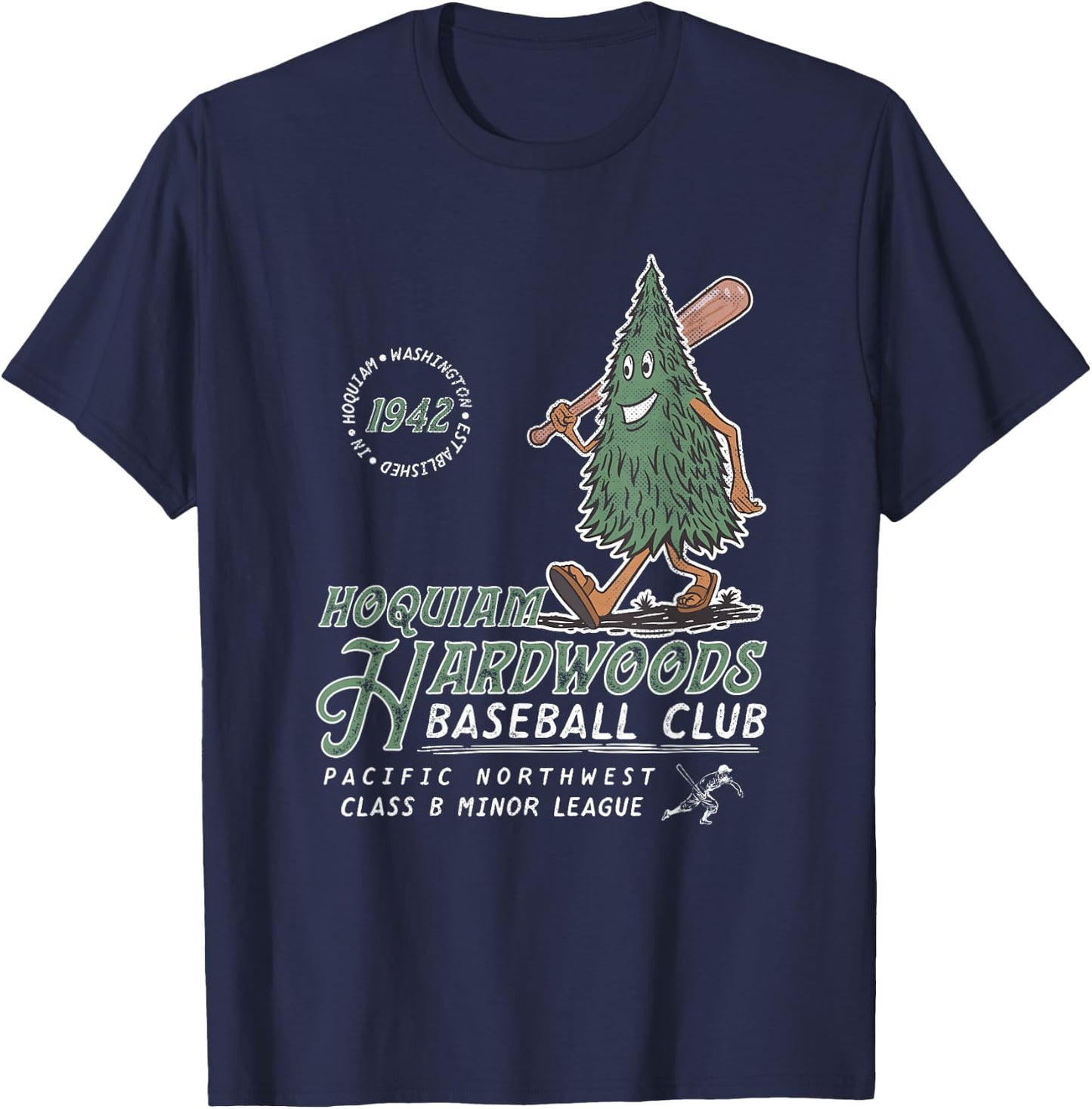 Hoquiam Hardwoods Retro Minor League Baseball T-Shirt - T-Shirt | Navy