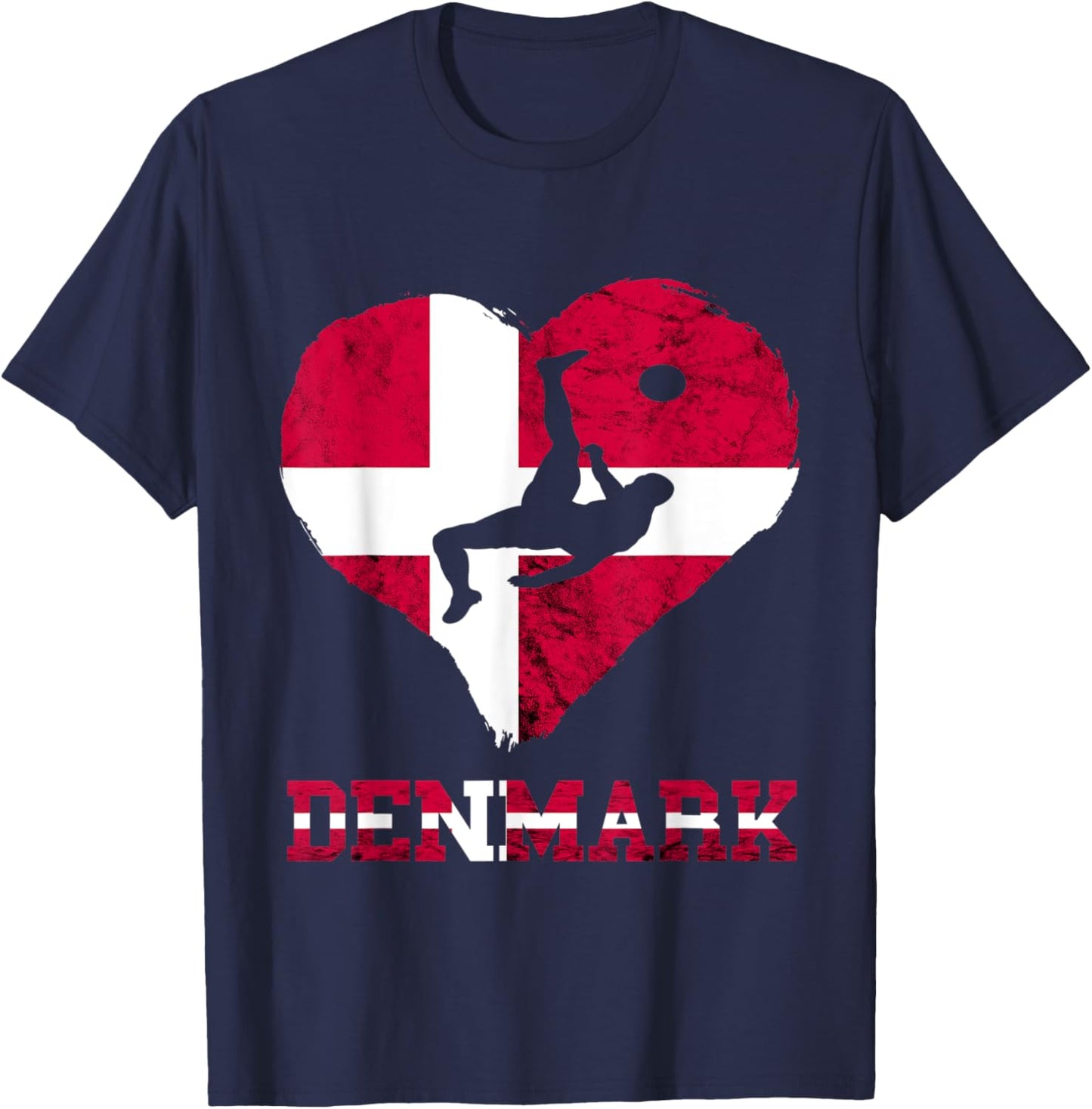 Danish Soccer Team Heart Denmark Football Danes Denmark T-Shirt - T-Shirt | Navy