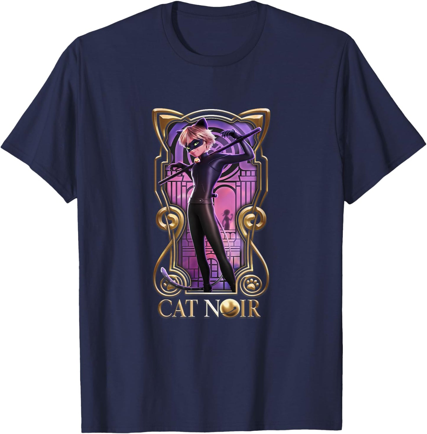 Miraculous The Movie Cat Noir Big T-Shirt - T-Shirt | Navy