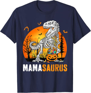 Mamasaurus Dinosaur Skeleton Halloween Mama Saurus T-Shirt - T-Shirt | Navy