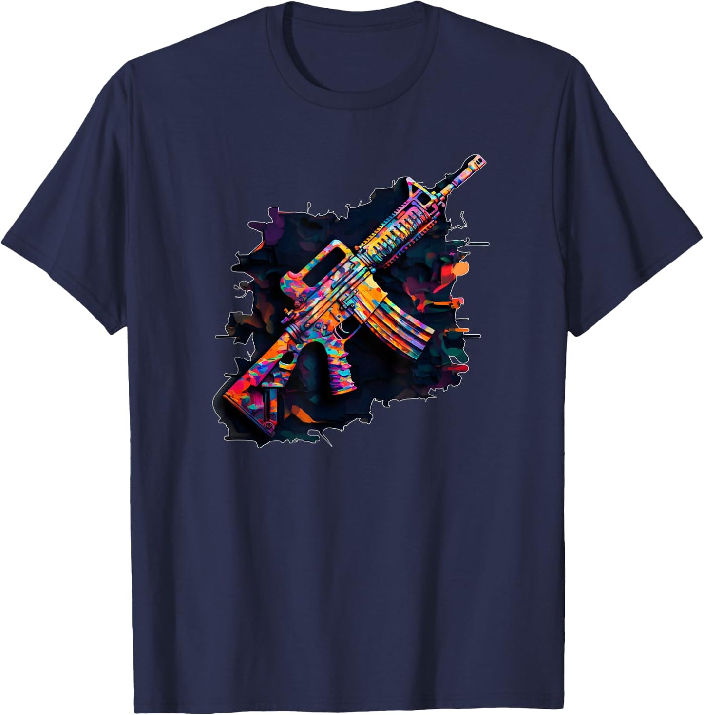 AR15 Mythical Rifle Life & Shooting in Colours T-Shirt - T-Shirt | Navy
