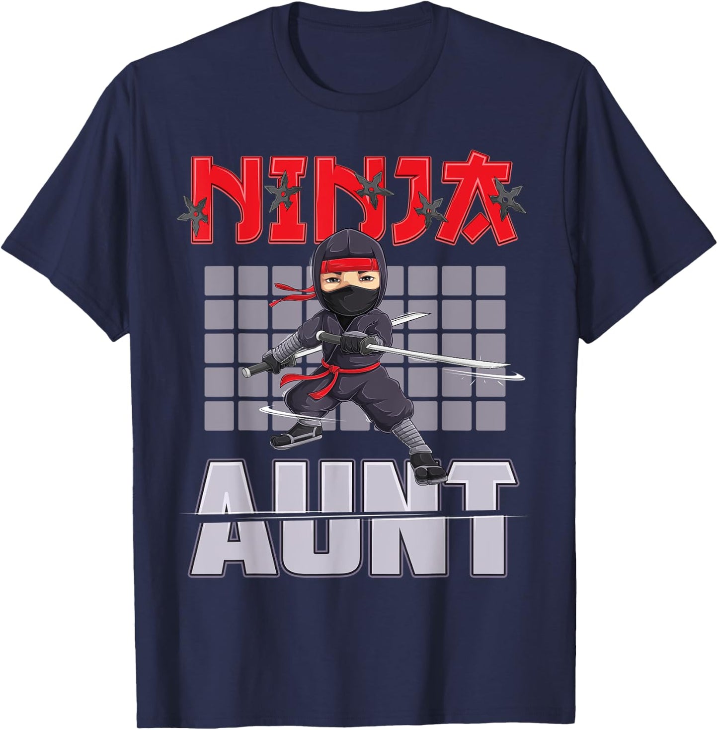 Aunt Ninja Birthday Party Ideas Birthday Ninja Aunt T-Shirt - T-Shirt | Navy