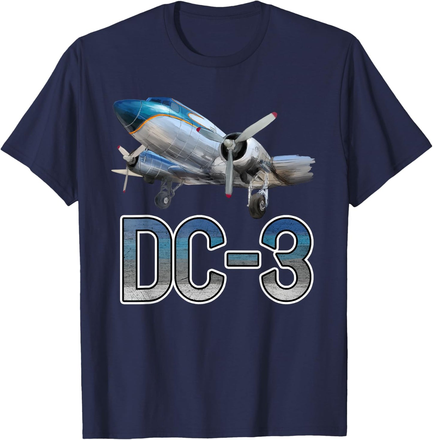 Vintage DC-3 Airplane Funny Aircraft Plane Lover Outfit Men T-Shirt - T-Shirt | Navy