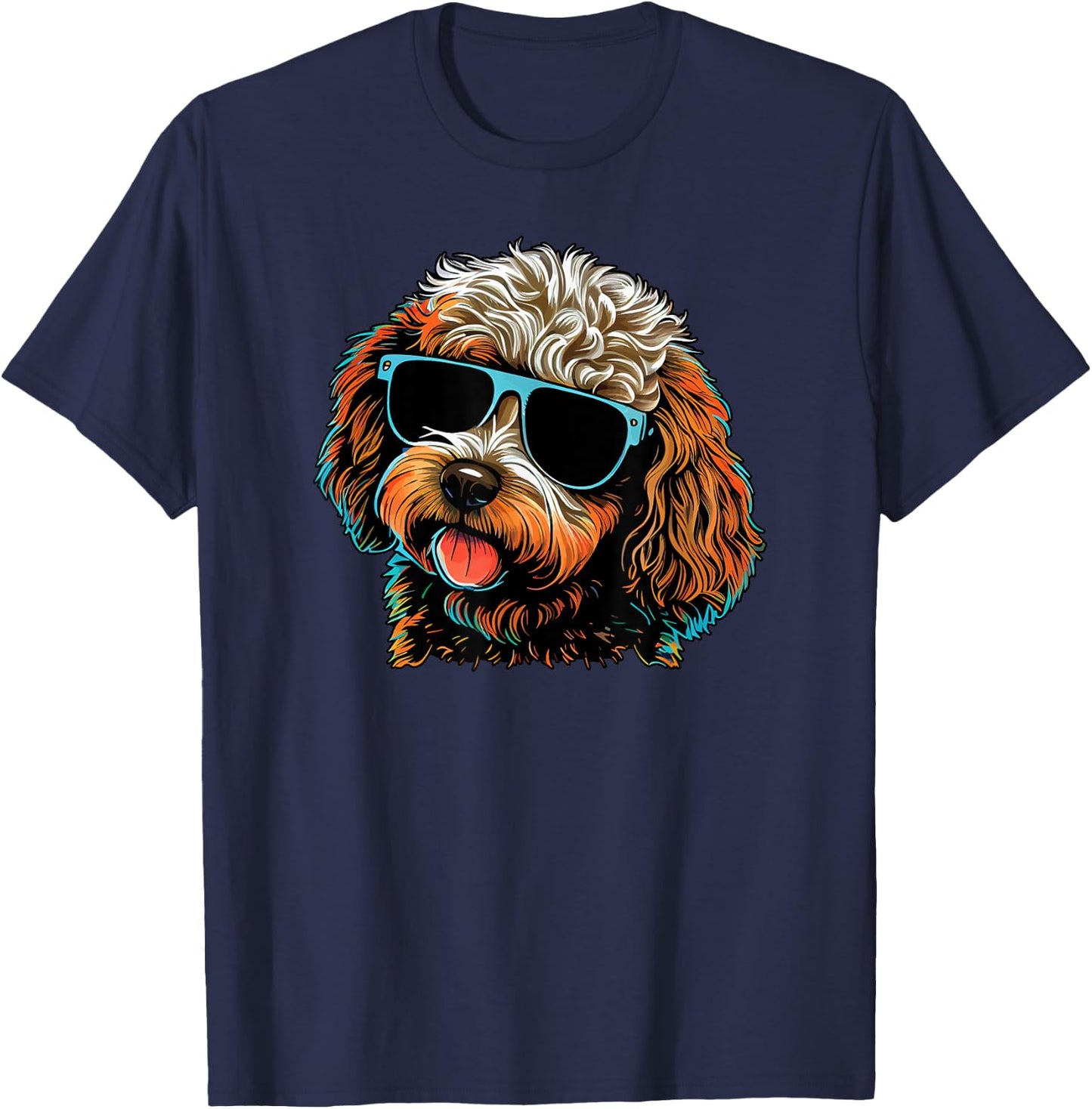 Dad Mom Cool Dog Sunglasses - Cavapoo Women T-Shirt - T-Shirt | Navy