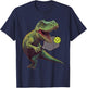 Funny Dinosaur Play Pickleball T-Shirt - T-Shirt | Navy