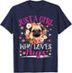 Just A Girl Who Loves Pug Girls T-Shirt - T-Shirt | Navy