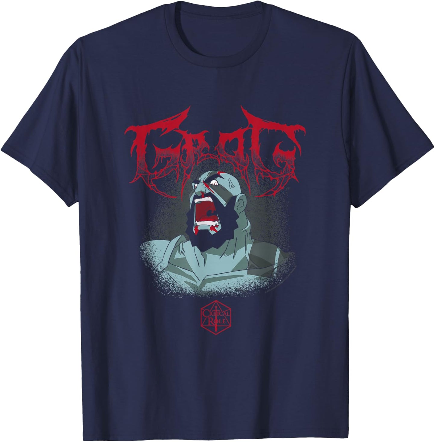 The Legend of Vox Machina Grog Extreme Metal Logo T-Shirt - T-Shirt | Navy