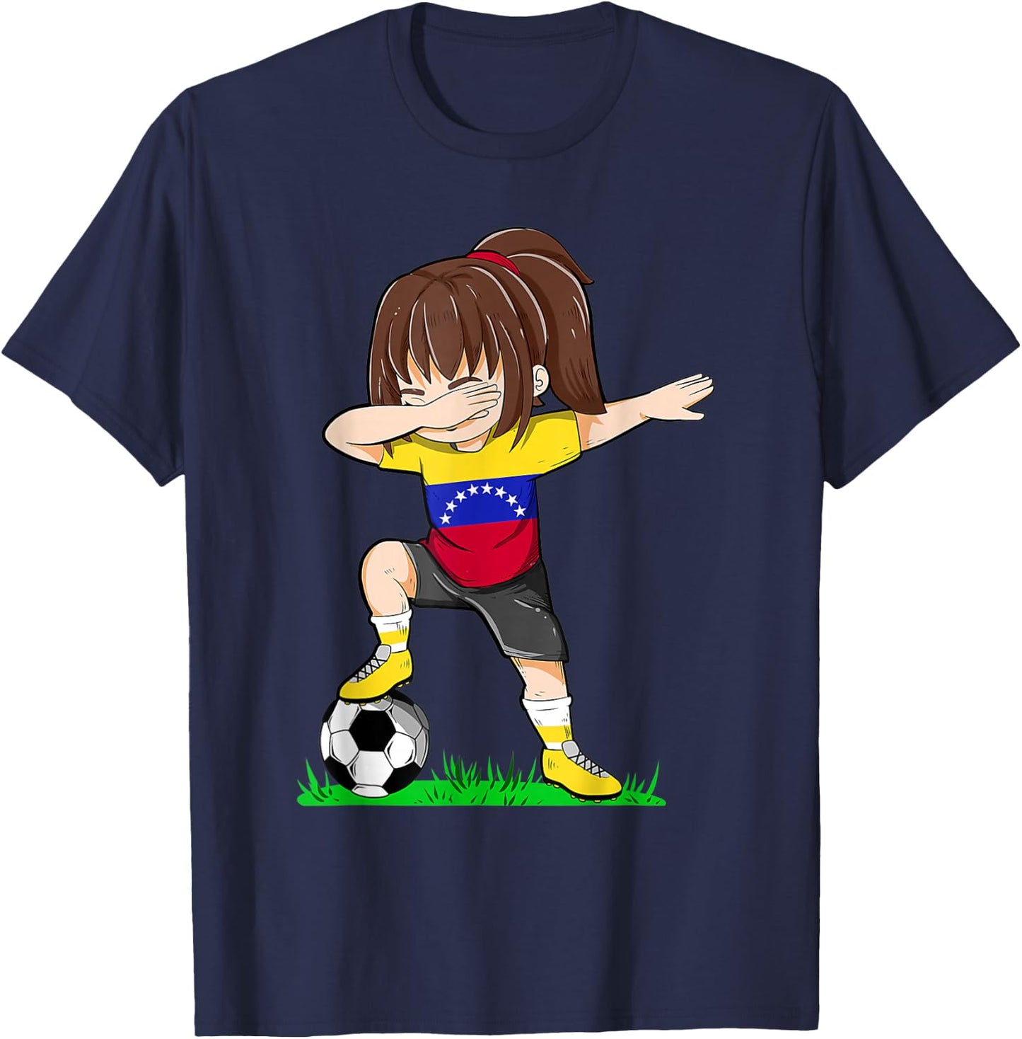 Soccer Venezuela Jersey Shirt Venezuelan Flag Football Girls T-Shirt - T-Shirt | Navy