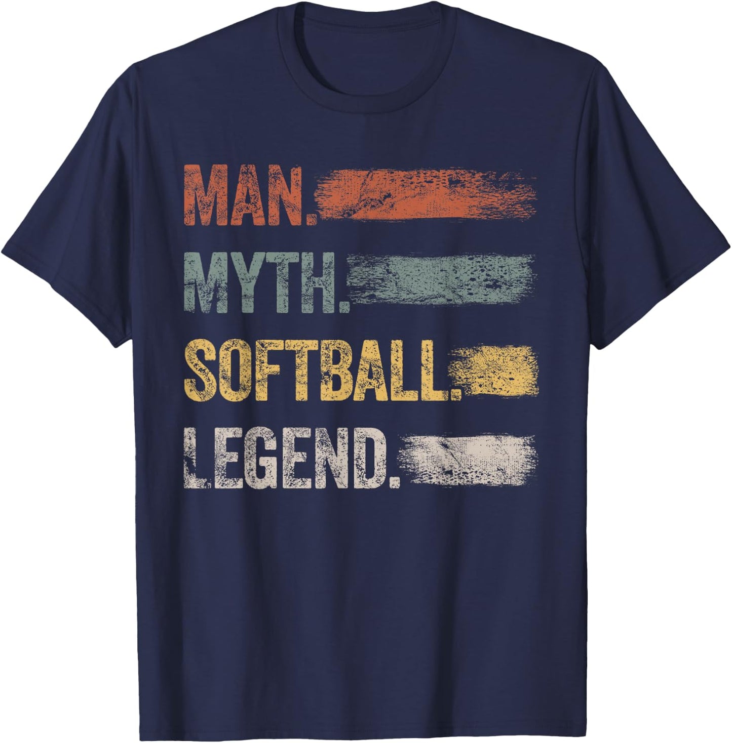 The Softball Legend Retro Baseball Men Softball T-Shirt - T-Shirt | Navy
