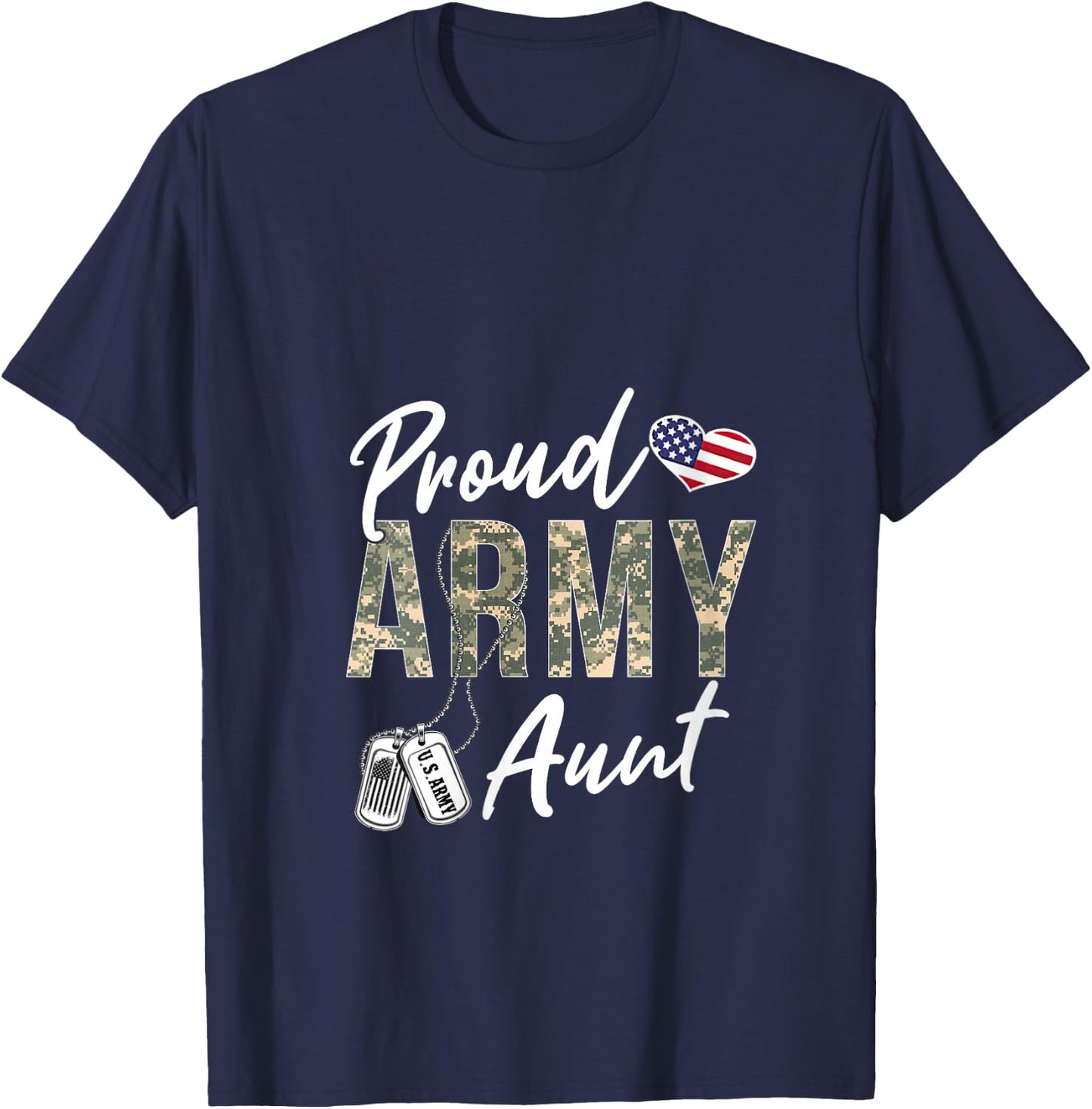 Proud Army Aunt Army Graduation Aunt US Army Aunt Gifts V-Neck T-Shirt - T-Shirt | Navy
