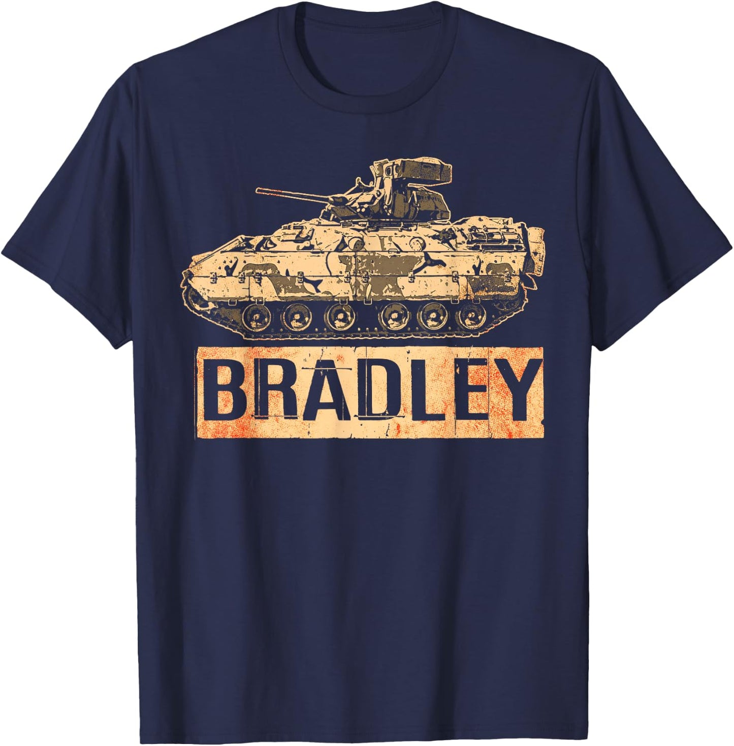 Bradley Fighting Vehicle USA America American Military T-Shirt - T-Shirt | Navy