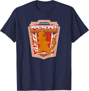 Pokémon Charmander 004 Color Pop Badge T-Shirt - T-Shirt | Navy