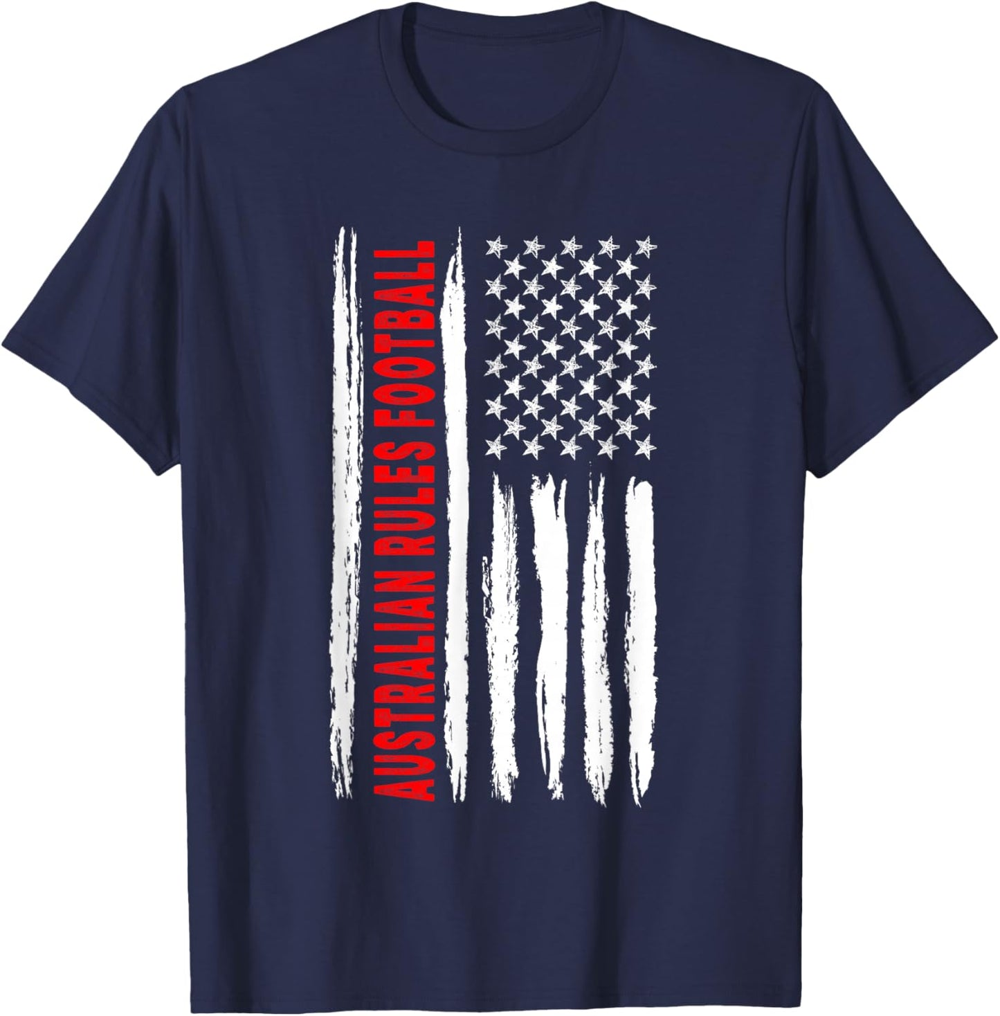 USA US American Flag Australian Rules Football T-Shirt - T-Shirt | Navy