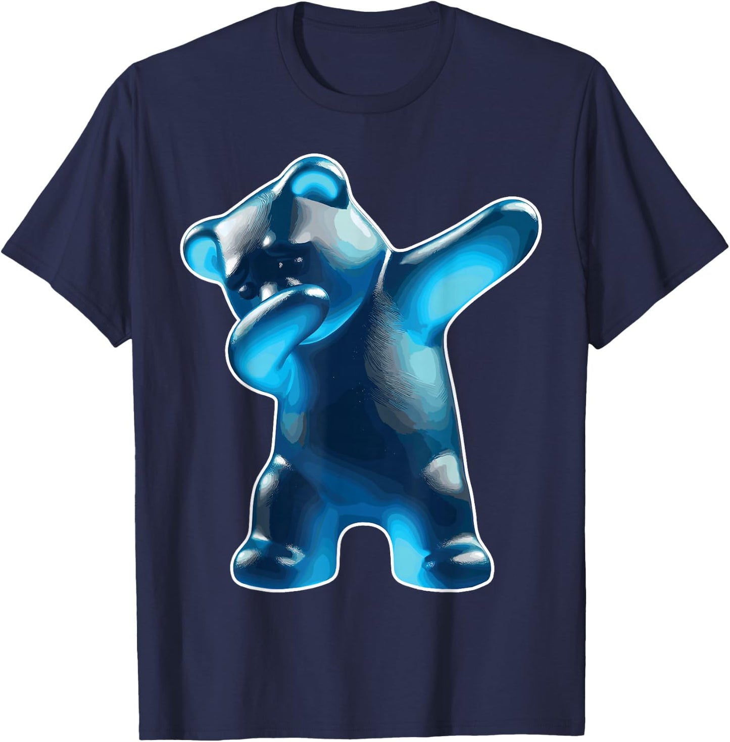 Gummy Bear, Blue Gummy Bear, Dabbing Gummy Bear T-Shirt - T-Shirt | Navy