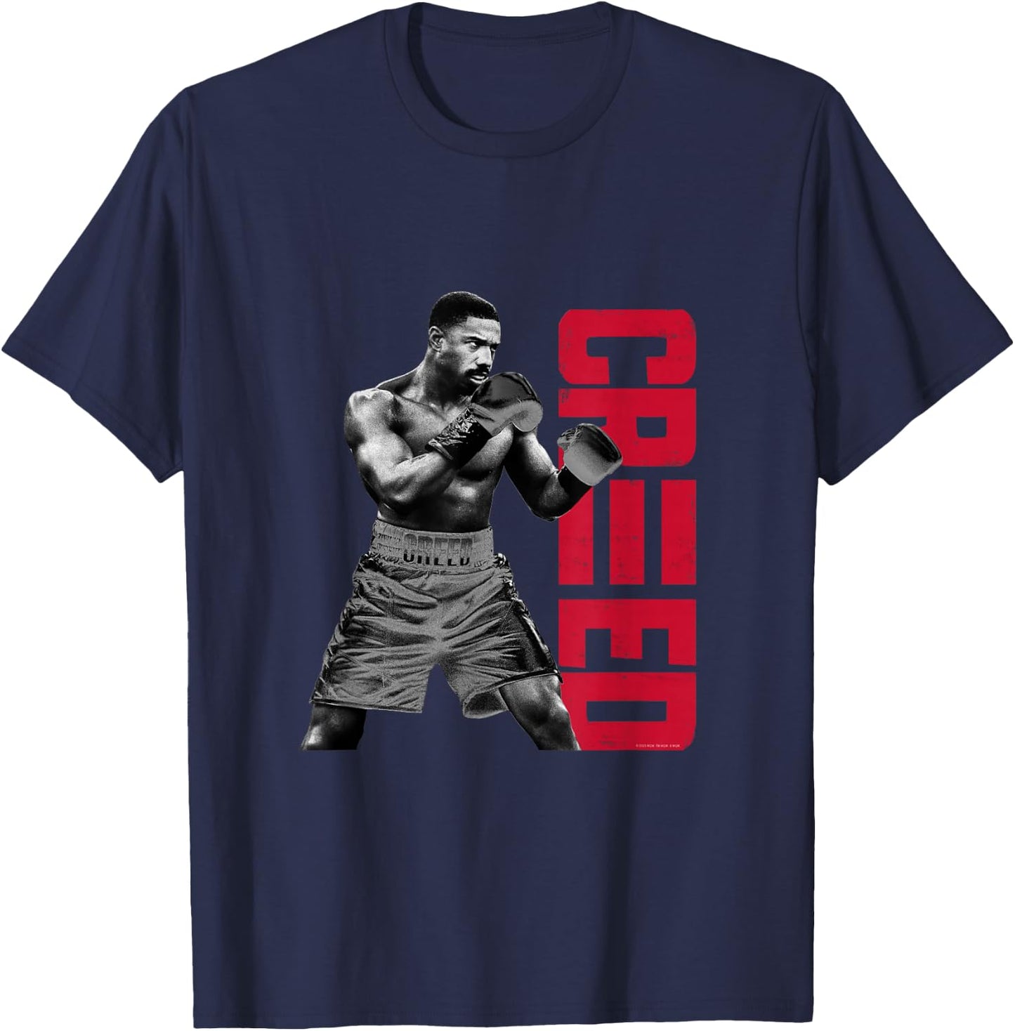 Adonis Creed Pose with Vertical Logo red Small T-Shirt - T-Shirt | Navy