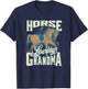 Horse Loving Grandma Grandmother Design T-Shirt - T-Shirt | Navy