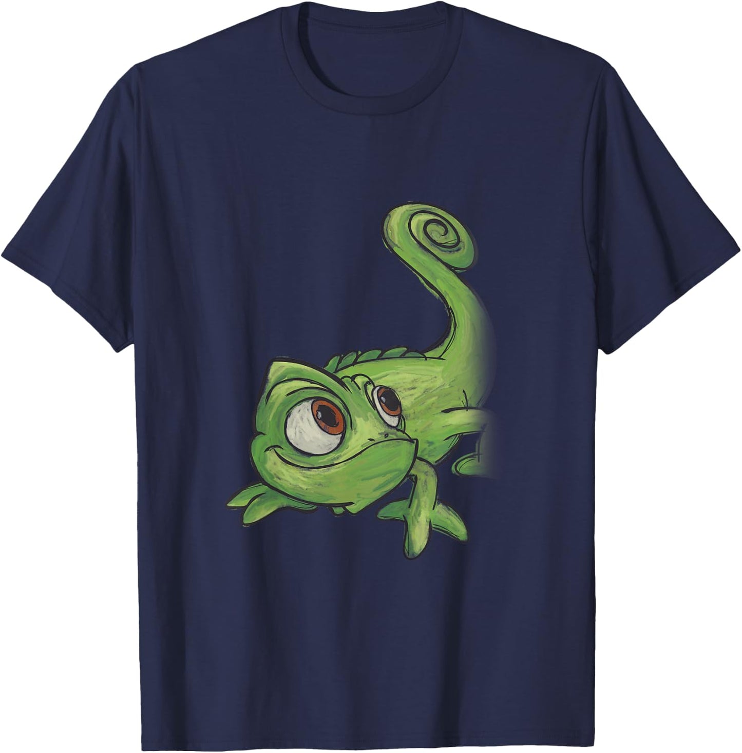 Kids Disney Tangled Pascal Adorable Chameleon Color Sketch Icon T-Shirt - T-Shirt | Navy