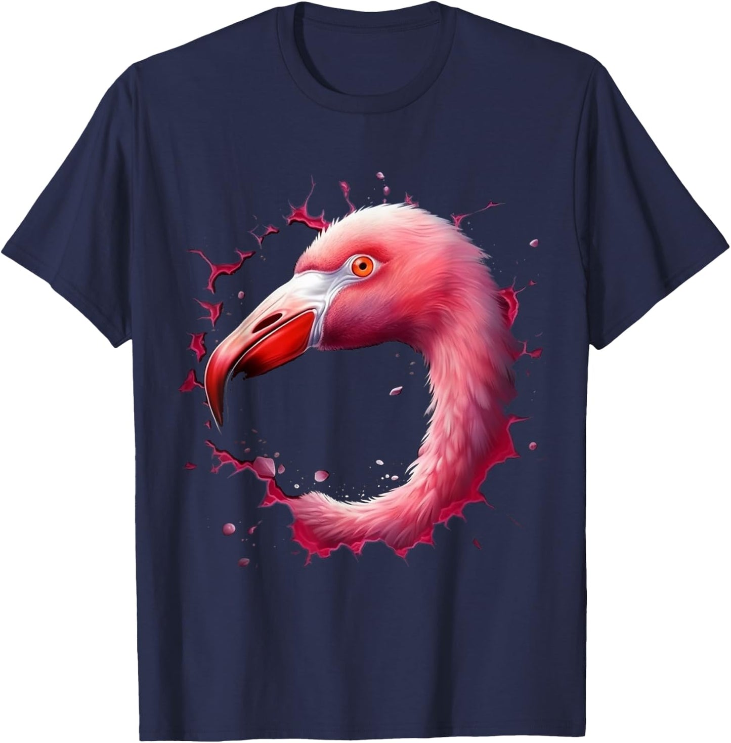 Flamingo Art - Bird Animal Artwork Flamingo T-Shirt - T-Shirt | Navy