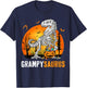 Grampysaurus Dinosaur Skeleton Halloween Grampy Saurus T-Shirt - T-Shirt | Navy