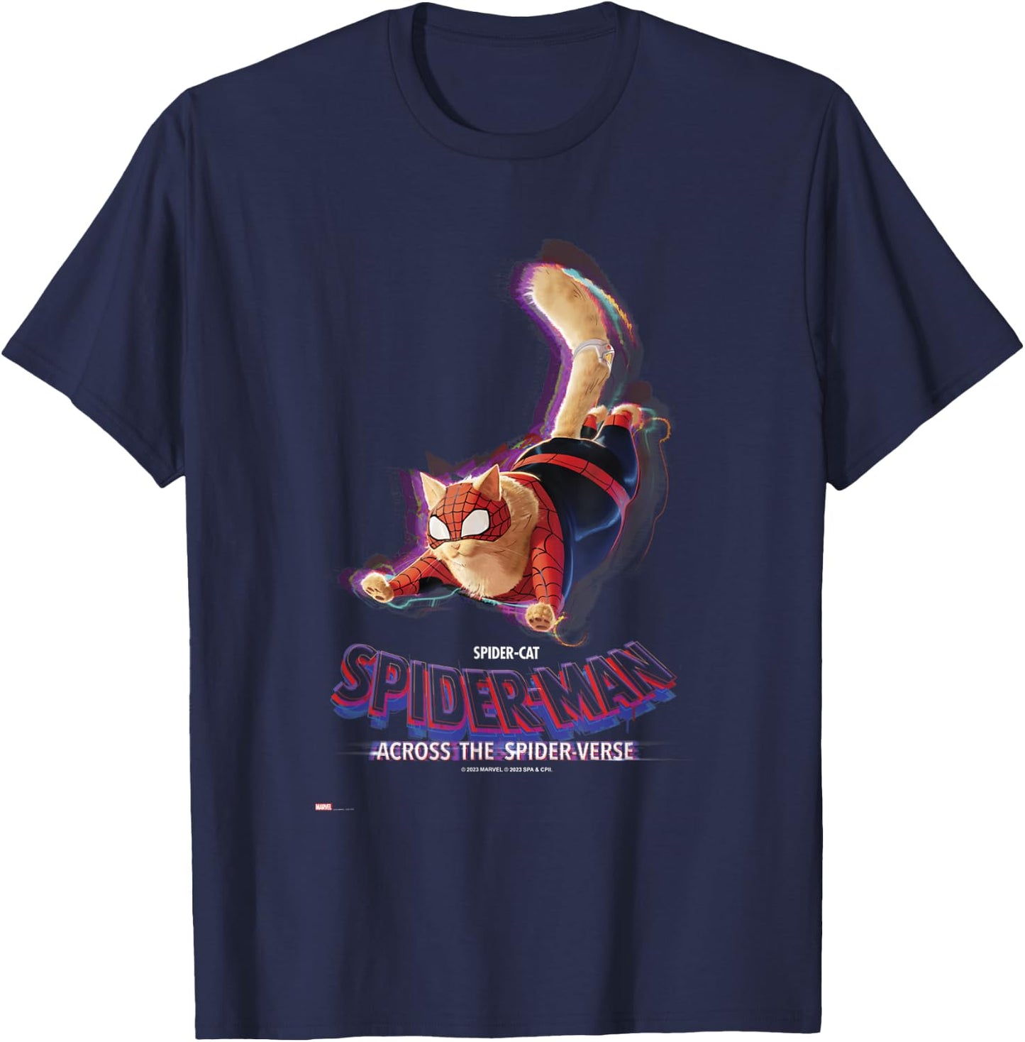 Marvel Spider-Man Across The Spider-Verse Part 1 Spider-Cat T-Shirt - T-Shirt | Navy