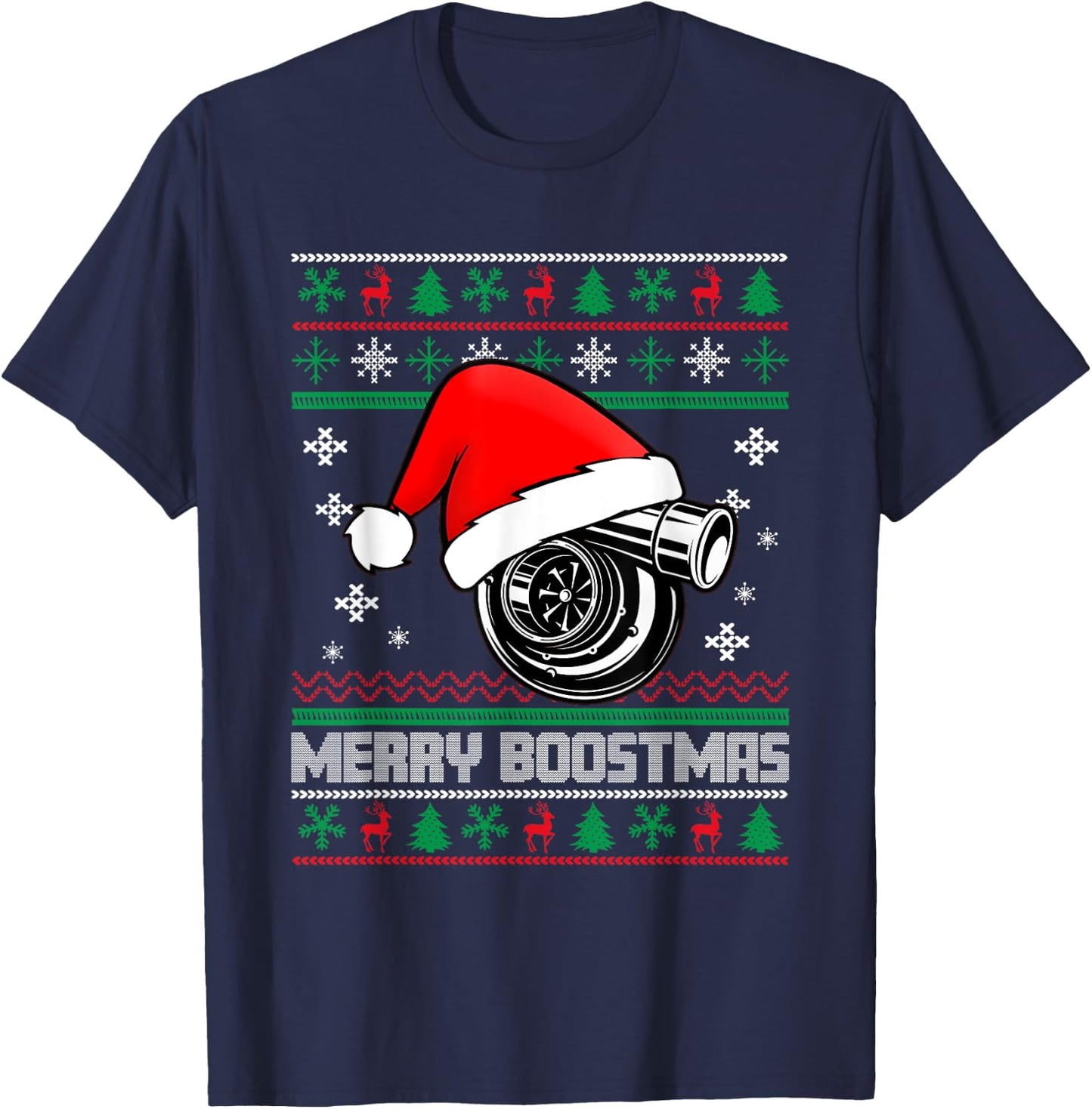 Merry Boostmas Turbo Christmas Vintage T-Shirt - T-Shirt | Navy
