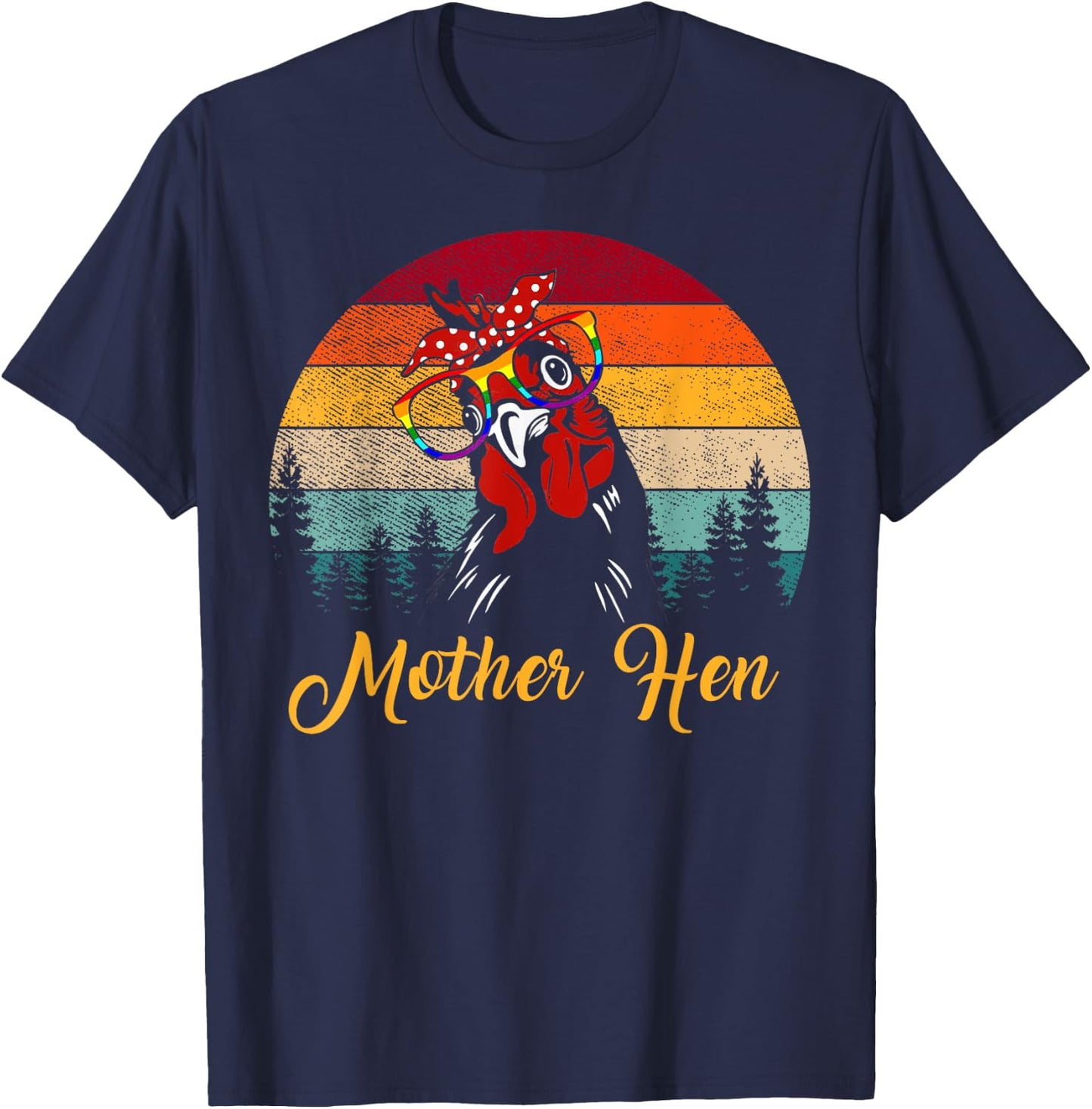 Mother Hen Chicken Farming Mothers Day T-Shirt - T-Shirt | Navy